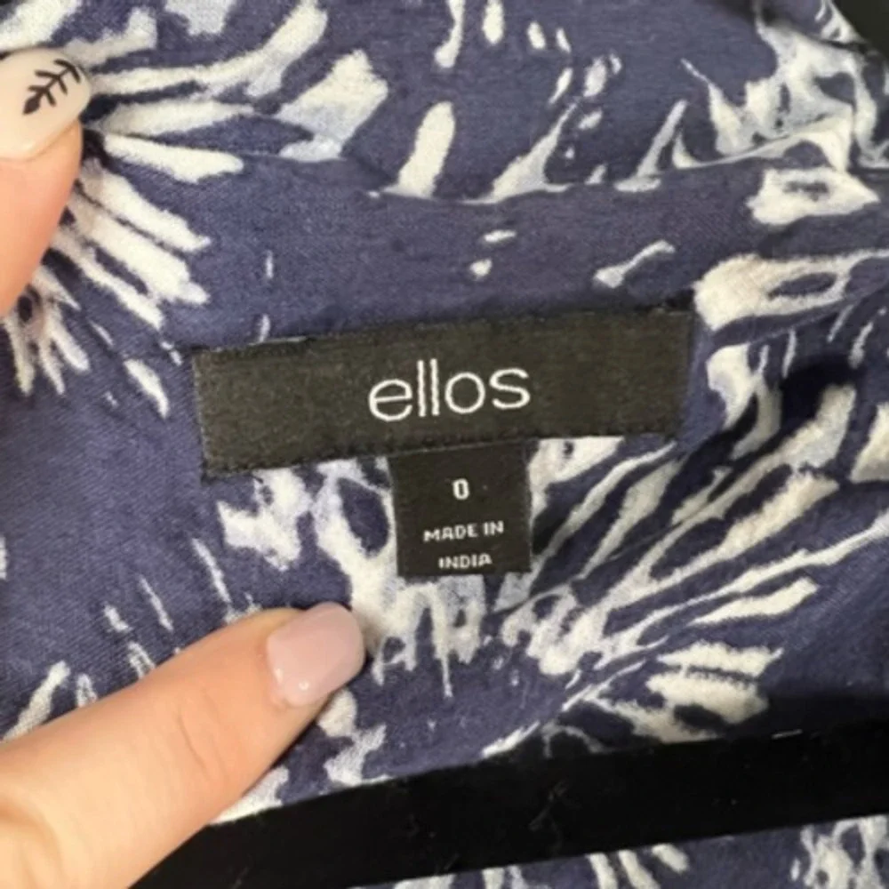 Ellos Womens Shrug‎ Blue White Tie Dye Sleeveless Open Front Fly Away Cover Up 0
